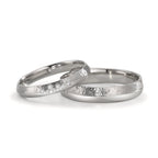 Anillo de pareja 950 platino Diamante 0.035 ct, 7 piedras, w-si