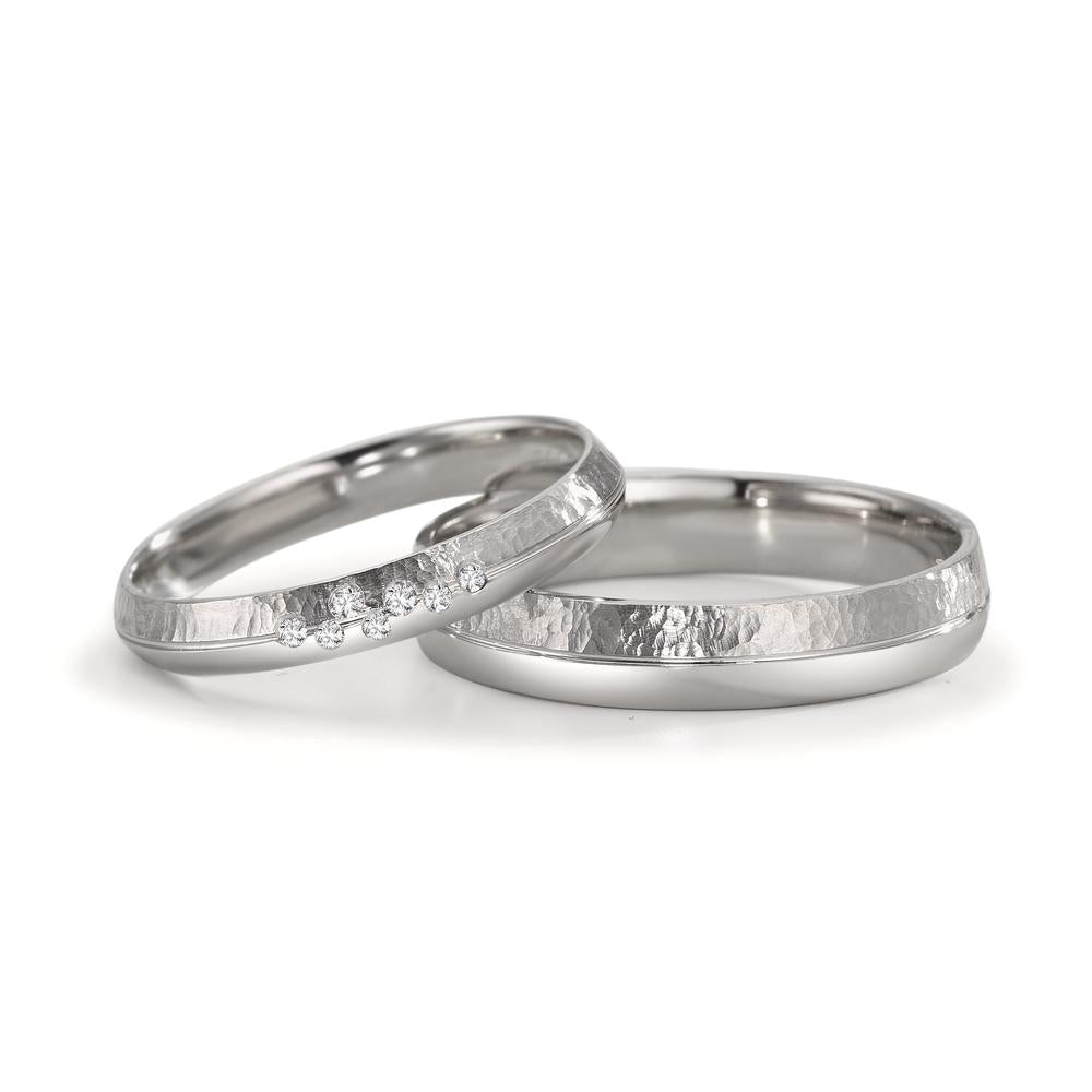 Anillo de pareja 950 platino Diamante 0.035 ct, 7 piedras, w-si