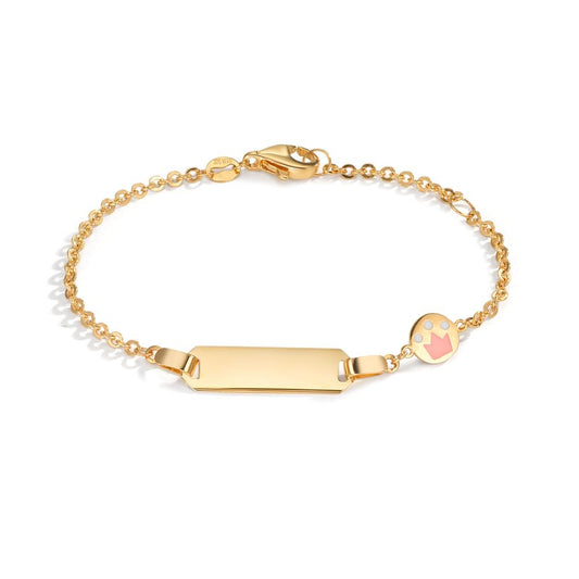 Pulsera grabada Oro amarillo de 375/9K Pintado/lacado Corona 12-14 cm