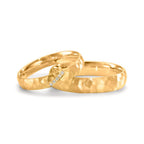Anillo de pareja 750/oro amarillo de 18 quilates Diamante 0.02 ct, 4 piedras, w-si