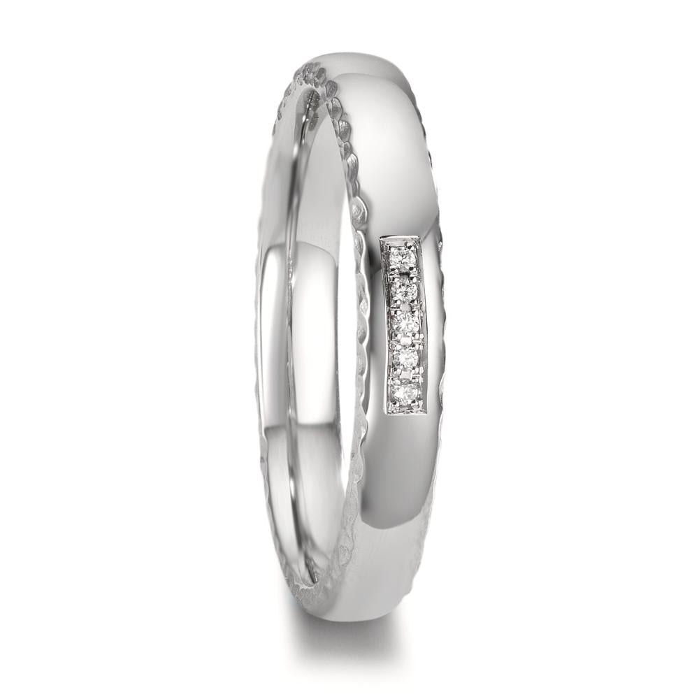 Anillo de pareja 950 platino Diamante 0.02 ct, 5 piedras, w-si