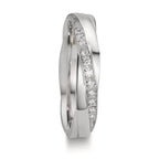 Anillo de pareja 750/oro blanco de 18 quilates Diamante 0.097 ct, 11 piedras, w-si
