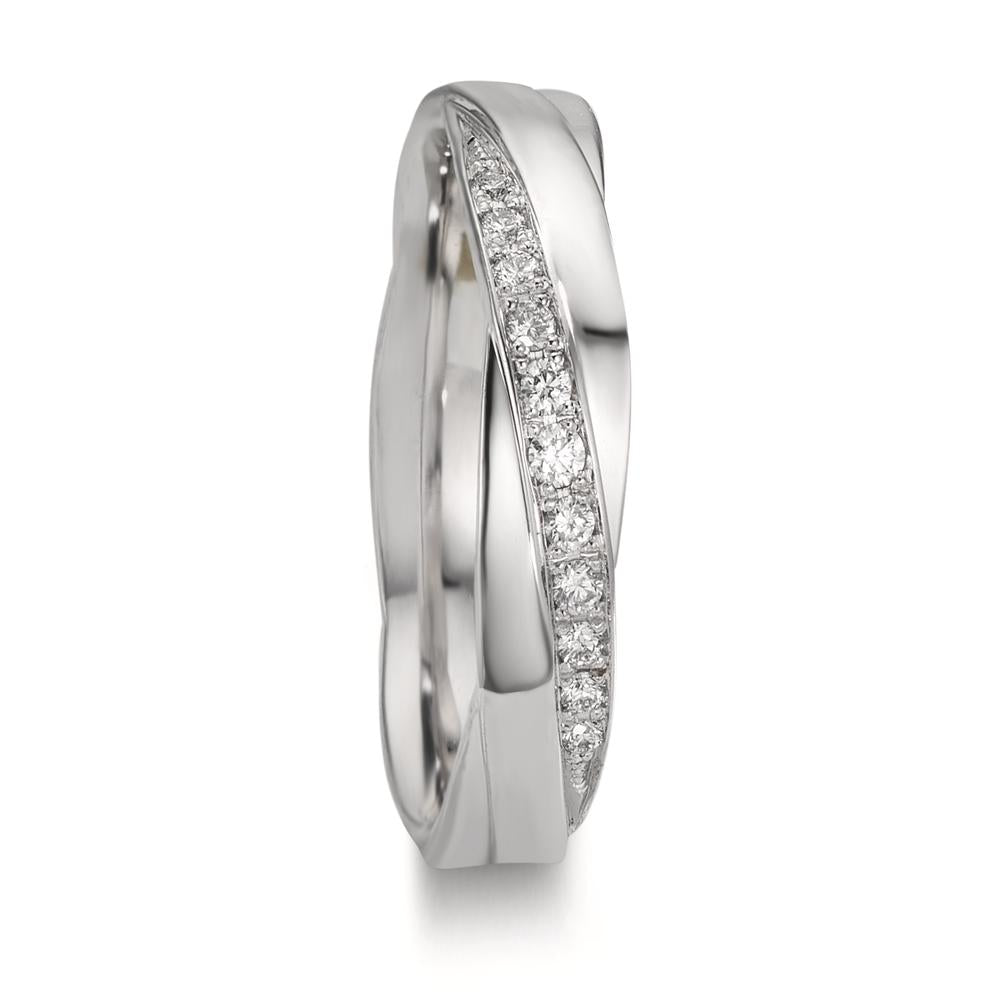 Anillo de pareja 750/oro blanco de 18 quilates Diamante 0.097 ct, 11 piedras, w-si