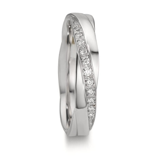 Anillo de pareja 750/oro blanco de 18 quilates Diamante 0.097 ct, 11 piedras, w-si