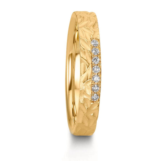 Anillo de pareja 750/oro amarillo de 18 quilates Diamante 0.063 ct, 7 piedras, w-si