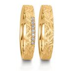 Anillo de pareja 750/oro amarillo de 18 quilates Diamante 0.063 ct, 7 piedras, w-si