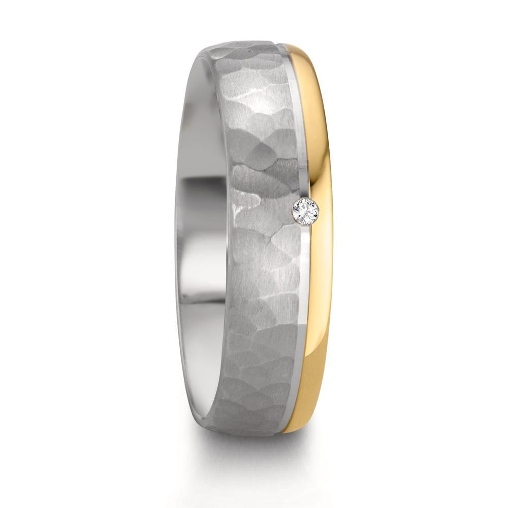 Anillo de pareja Plata, oro rosa de 585/14 kt Diamante 0.015 ct, w-si Bicolor