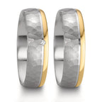 Anillo de pareja Plata, oro rosa de 585/14 kt Diamante 0.015 ct, w-si Bicolor