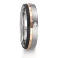 Anillo de pareja Acero inoxidable, Oro rojo 375/9K Diamante 0.02 ct, w-si
