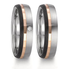 Anillo de pareja Acero inoxidable, Oro rojo 375/9K