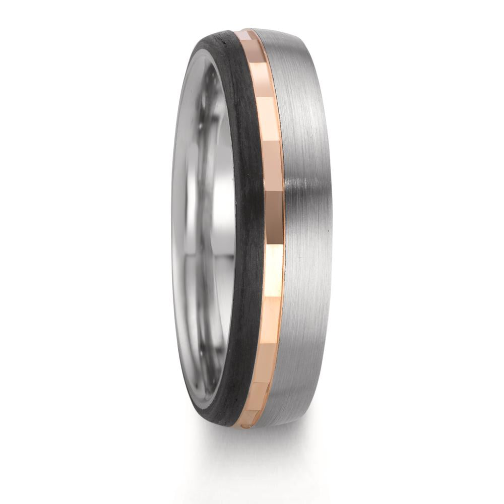 Anillo de pareja Acero inoxidable, Oro rojo 375/9K