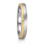 Anillo de pareja Acero inoxidable, Oro amarillo de 375/9K Diamante 0.015 ct, w-si