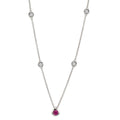Collar 750/oro blanco de 18 quilates Diamante 0.14 ct, 4 piedras, w-si, Rubí 42-45 cm