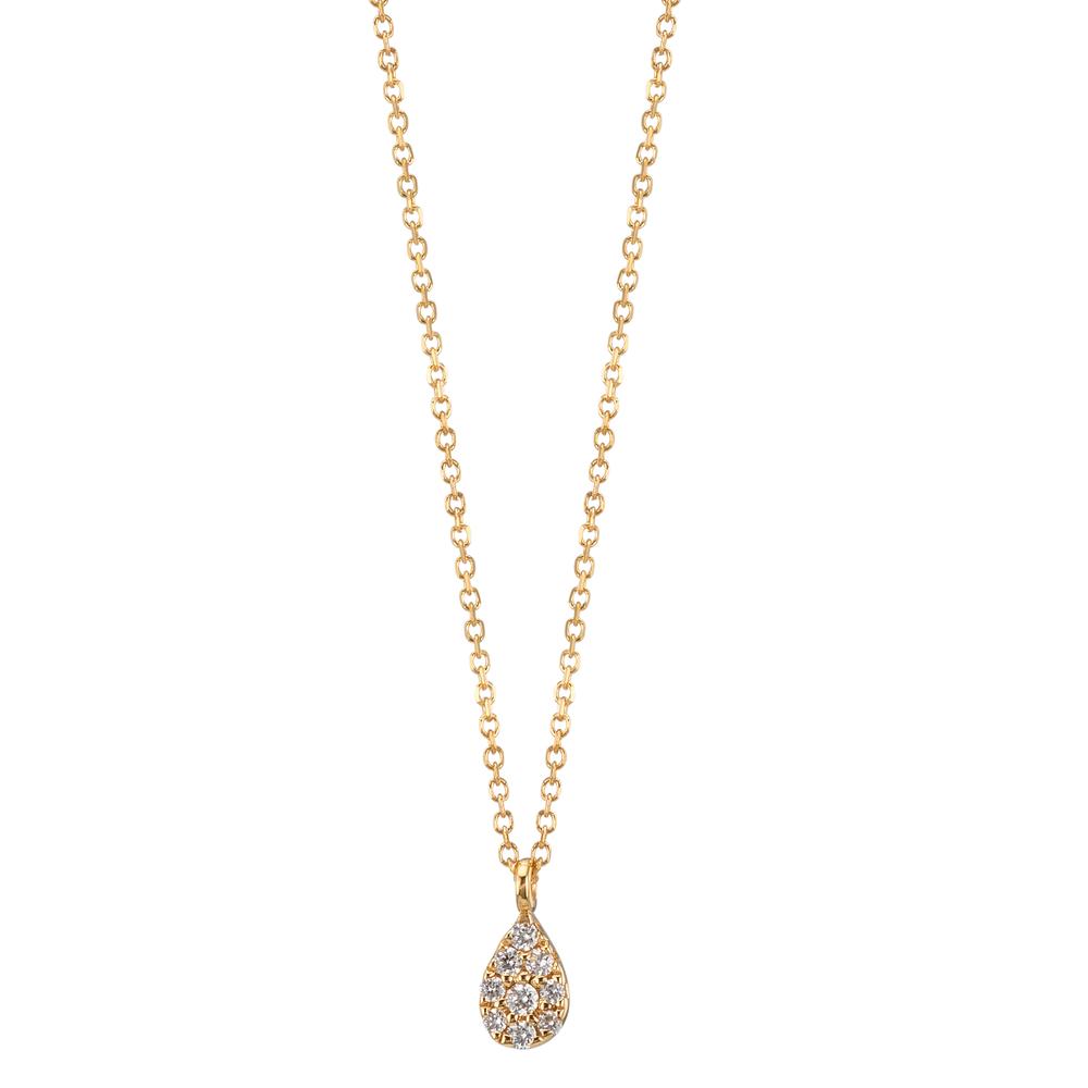 Collar 750/oro amarillo de 18 quilates Diamante 0.04 ct, 9 piedras, w-si 42-45 cm