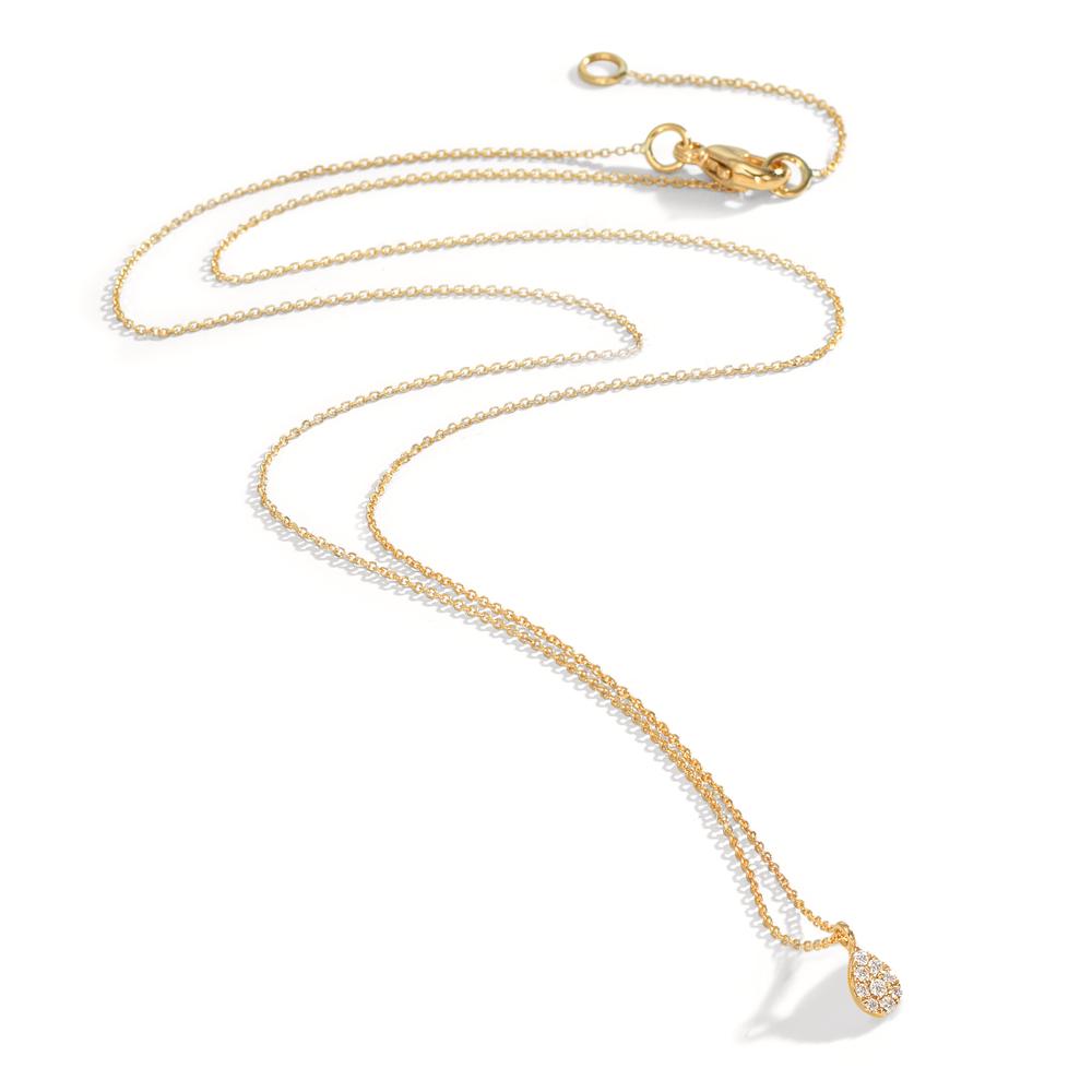 Collar 750/oro amarillo de 18 quilates Diamante 0.04 ct, 9 piedras, w-si 42-45 cm