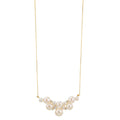 Collar 750/oro amarillo de 18 quilates Diamante 0.08 ct, 4 piedras, w-si Perla cultivada de agua dulce, 12 Perlas 3.5-6.5 mm 42-45 cm