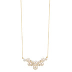 Collar 750/oro amarillo de 18 quilates Diamante 0.08 ct, 4 piedras, w-si Perla cultivada de agua dulce, 12 Perlas 3.5-6.5 mm 42-45 cm