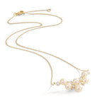 Collar 750/oro amarillo de 18 quilates Diamante 0.08 ct, 4 piedras, w-si Perla cultivada de agua dulce, 12 Perlas 3.5-6.5 mm 42-45 cm