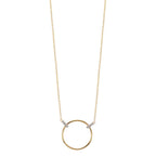 Collar Oro amarillo de 375/9K, Oro blanco de 375/9 quilates Circonita 6 piedras 42-45 cm Ø14 mm