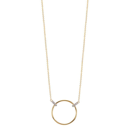 Collar Oro amarillo de 375/9K, Oro blanco de 375/9 quilates Circonita 6 piedras 42-45 cm Ø14 mm