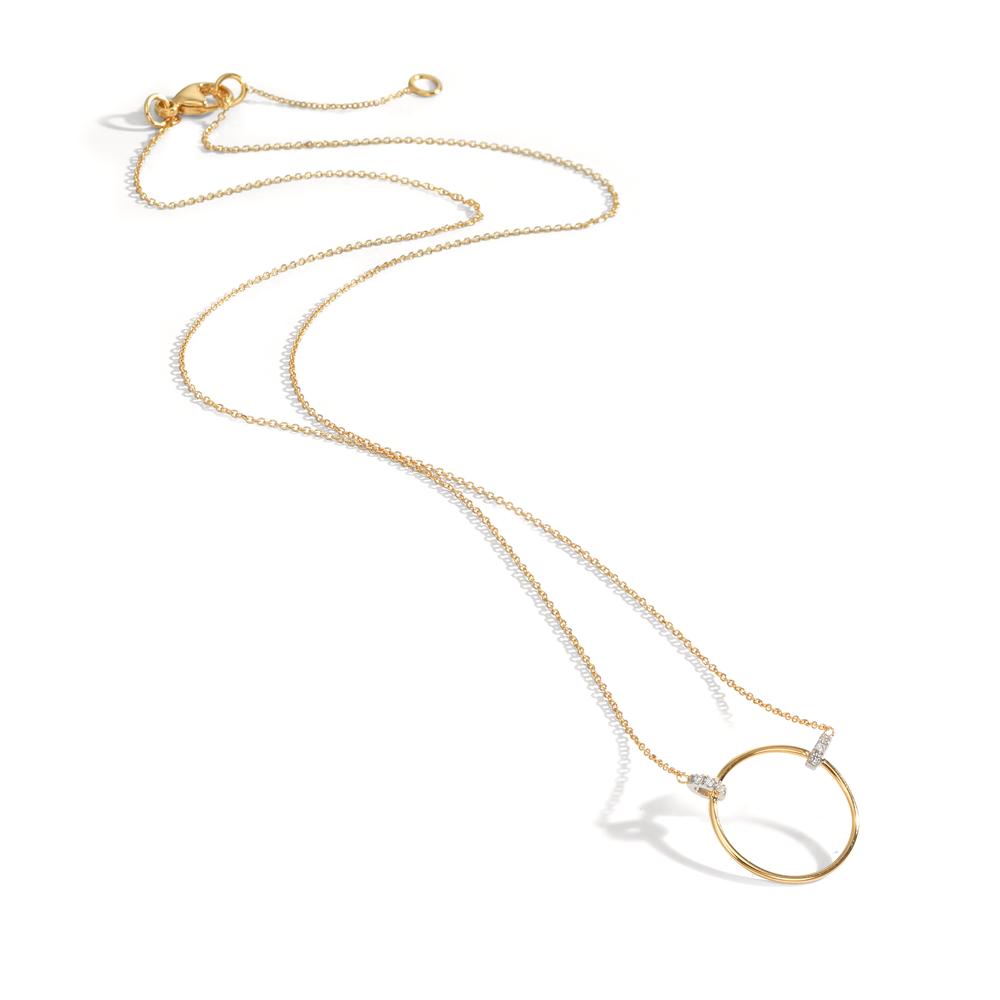 Collar Oro amarillo de 375/9K, Oro blanco de 375/9 quilates Circonita 6 piedras 42-45 cm Ø14 mm