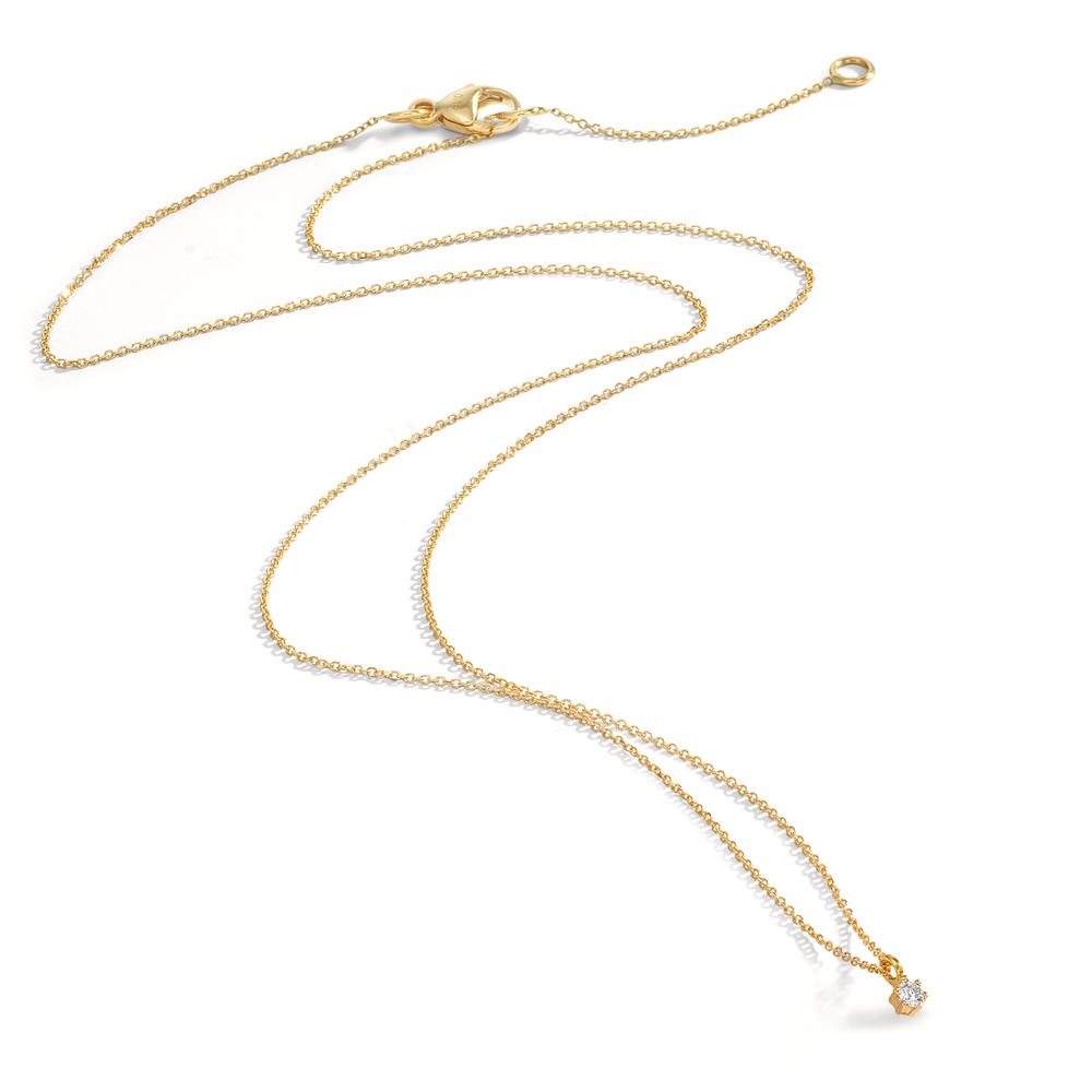Collar 750/oro amarillo de 18 quilates Diamante 0.03 ct, w-si 42-45 cm