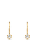 Pendientes 750/oro amarillo de 18 quilates Diamante 0.17 ct, 2 piedras, w-si