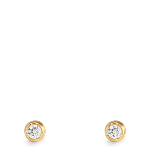 Pendientes 750/oro amarillo de 18 quilates Diamante 0.10 ct, 2 piedras, w-si Ø3.5 mm