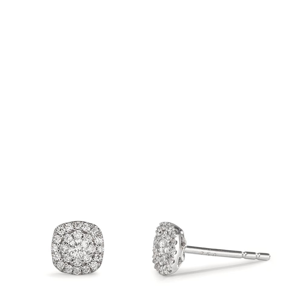 Pendientes 750/oro blanco de 18 quilates Diamante 0.18 ct, w-si Ø5 mm