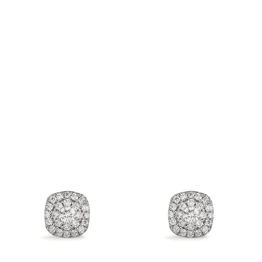 Pendientes 750/oro blanco de 18 quilates Diamante 0.18 ct, w-si Ø5 mm