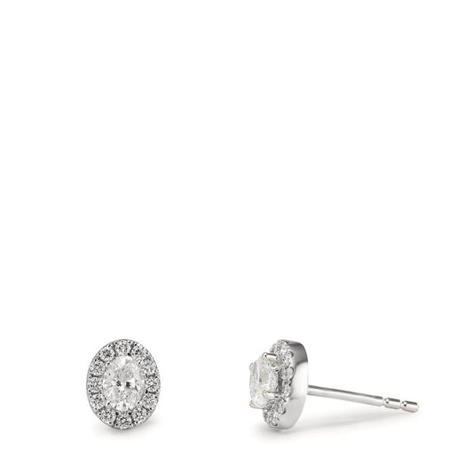 Pendientes 750/oro blanco de 18 quilates Diamante 0.58 ct, w-si