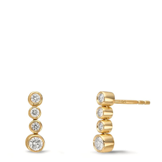 Pendientes 750/oro amarillo de 18 quilates Diamante 0.27 ct, 8 piedras, w-si