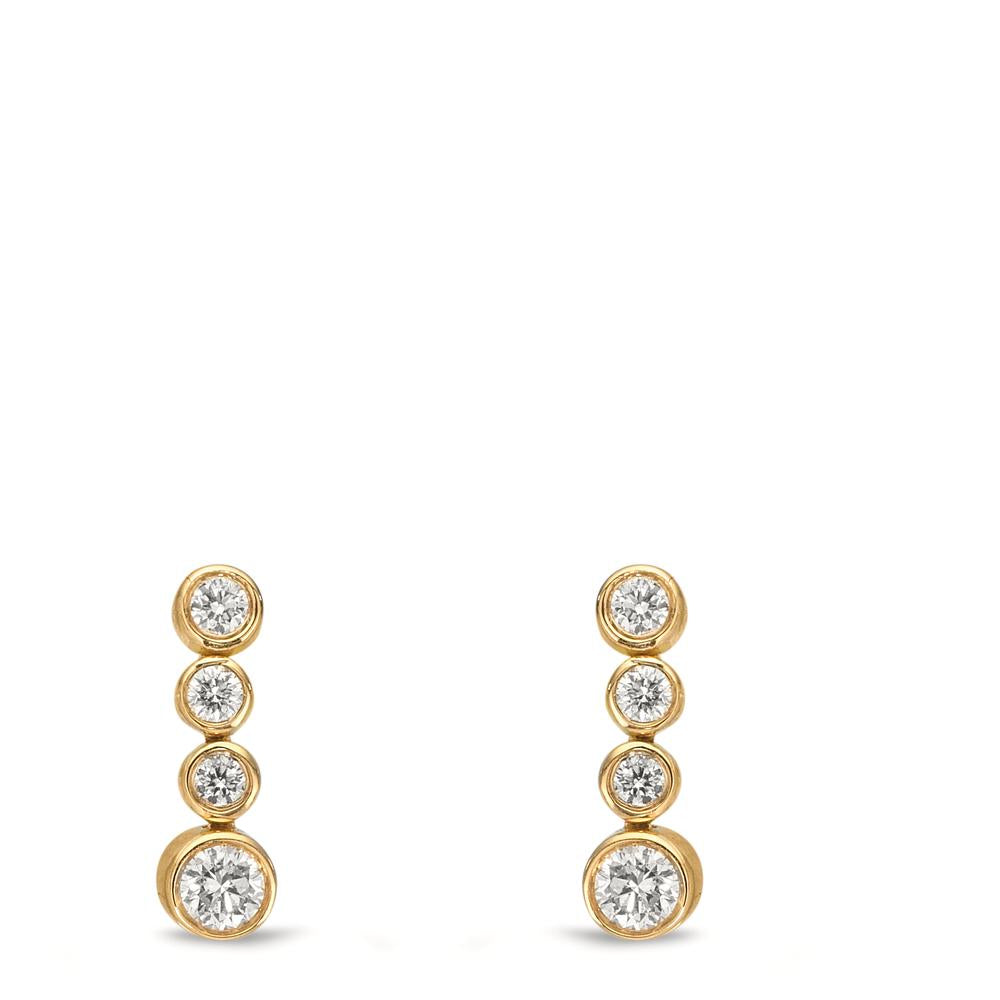 Pendientes 750/oro amarillo de 18 quilates Diamante 0.27 ct, 8 piedras, w-si