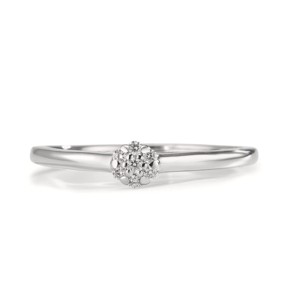 Anillo de dedo 750/oro blanco de 18 quilates Diamante 0.06 ct, 7 piedras, w-si