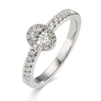 Anillo de dedo 750/oro blanco de 18 quilates Diamante 0.37 ct, w-si