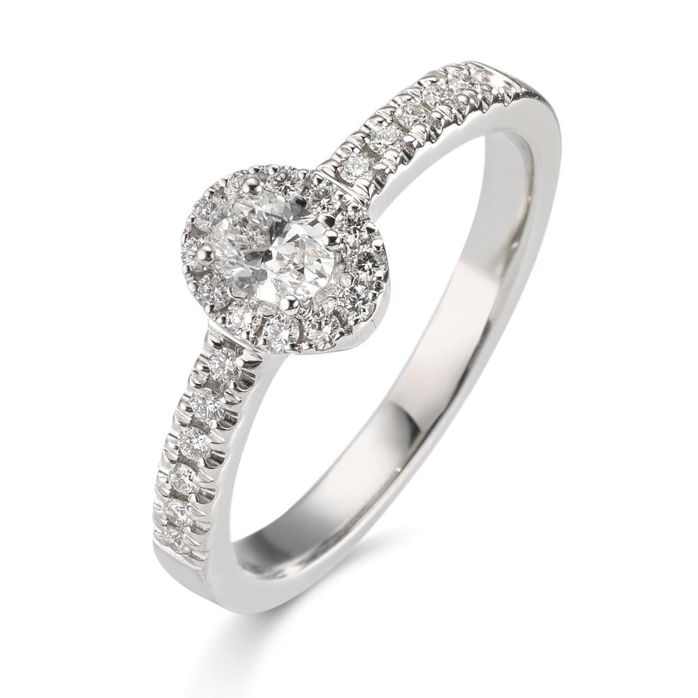 Anillo de dedo 750/oro blanco de 18 quilates Diamante 0.37 ct, w-si