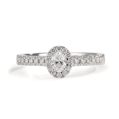 Anillo de dedo 750/oro blanco de 18 quilates Diamante 0.37 ct, w-si