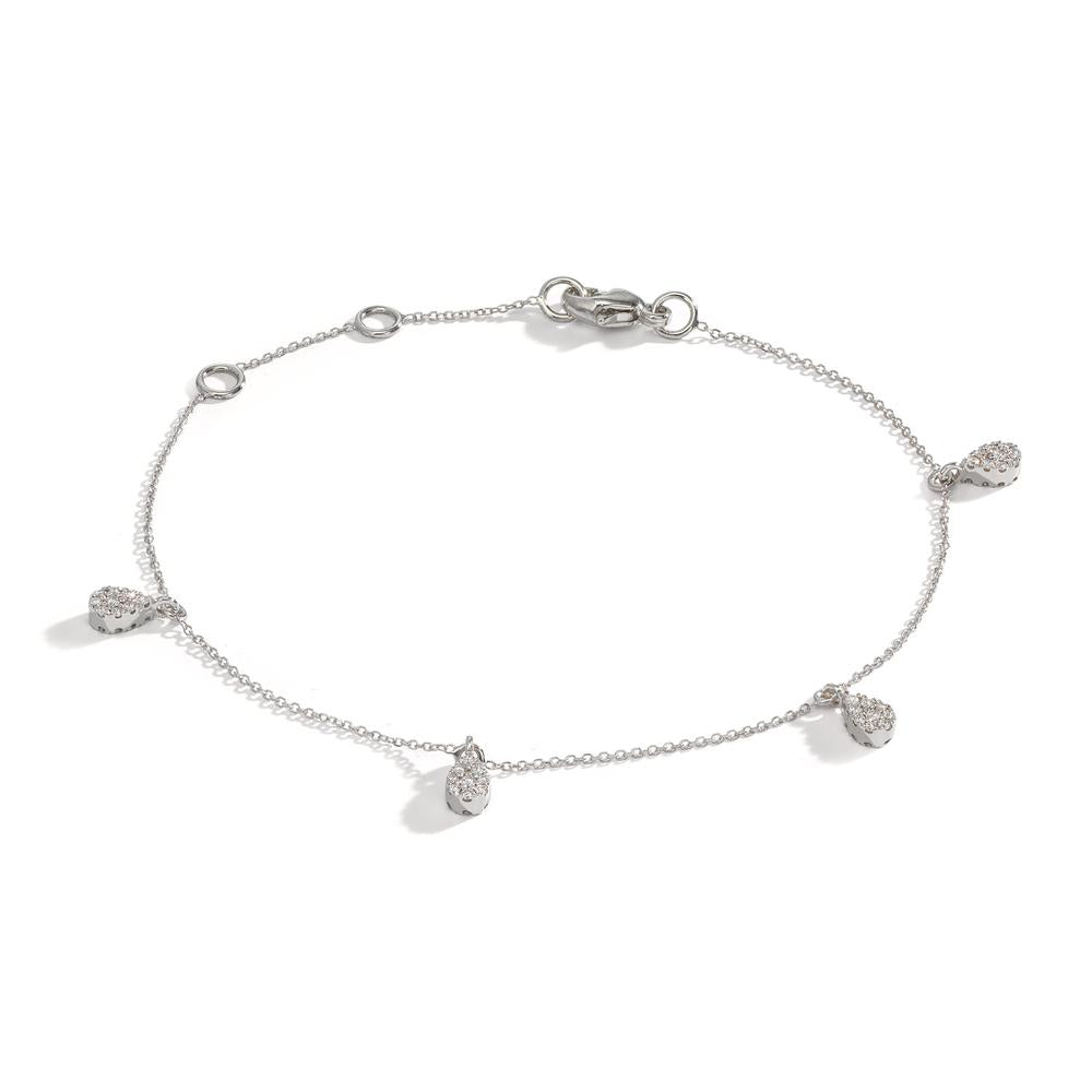 Pulsera 750/oro blanco de 18 quilates Diamante 0.32 ct, 36 piedras, w-si 16-19 cm