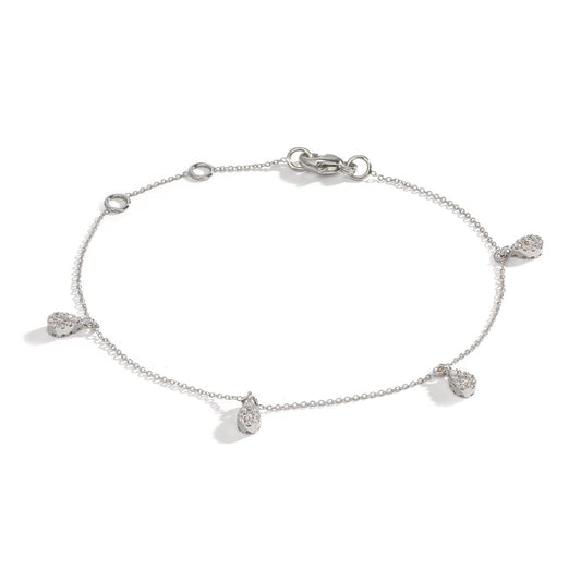 Pulsera 750/oro blanco de 18 quilates Diamante 0.32 ct, 36 piedras, w-si 16-19 cm