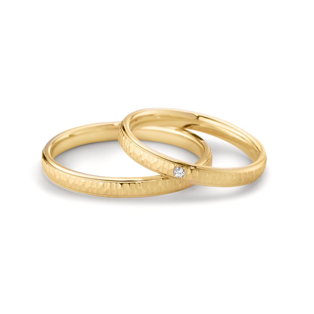 Anillo de pareja 750/oro amarillo de 18 quilates Diamante 0.014 ct, w-si