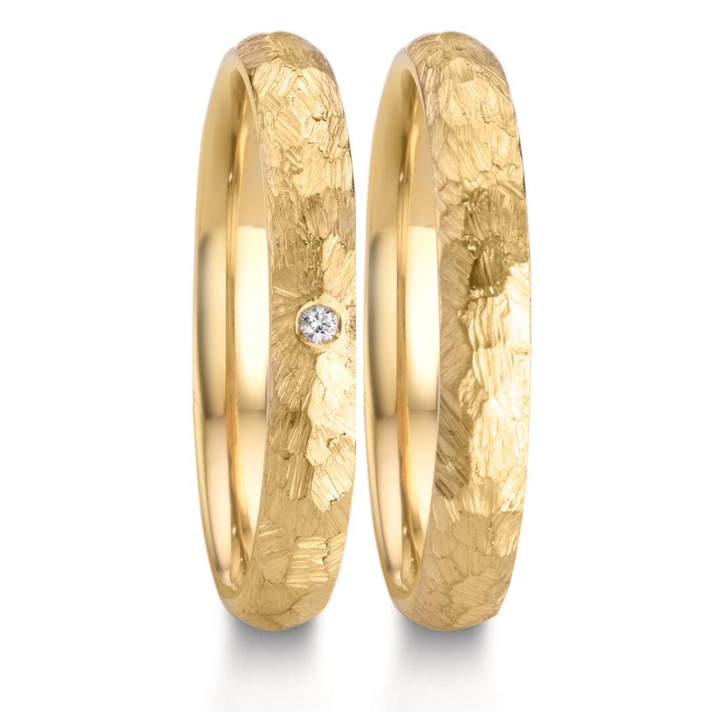 Anillo de pareja 750/oro amarillo de 18 quilates Diamante 0.014 ct, w-si