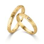 Anillo de pareja 750/oro amarillo de 18 quilates Diamante 0.014 ct, w-si