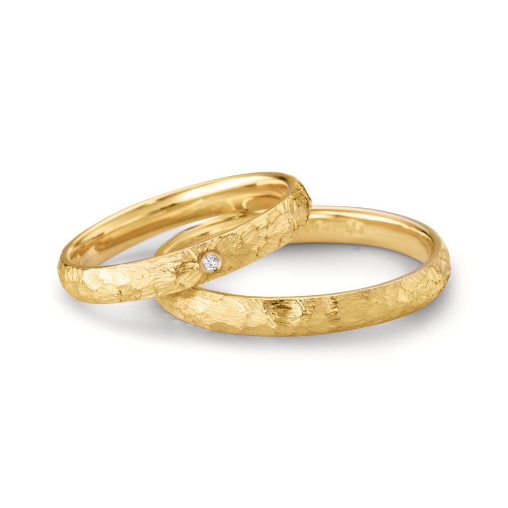 Anillo de pareja 750/oro amarillo de 18 quilates Diamante 0.014 ct, w-si