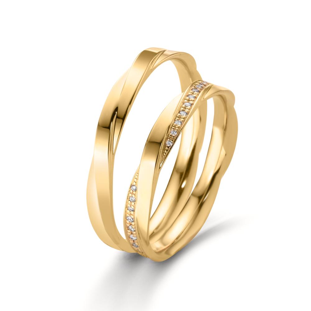 Anillo de pareja 750/oro amarillo de 18 quilates