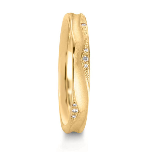 Anillo de pareja 750/oro amarillo de 18 quilates Diamante 0.033 ct, 12 piedras, w-vsi