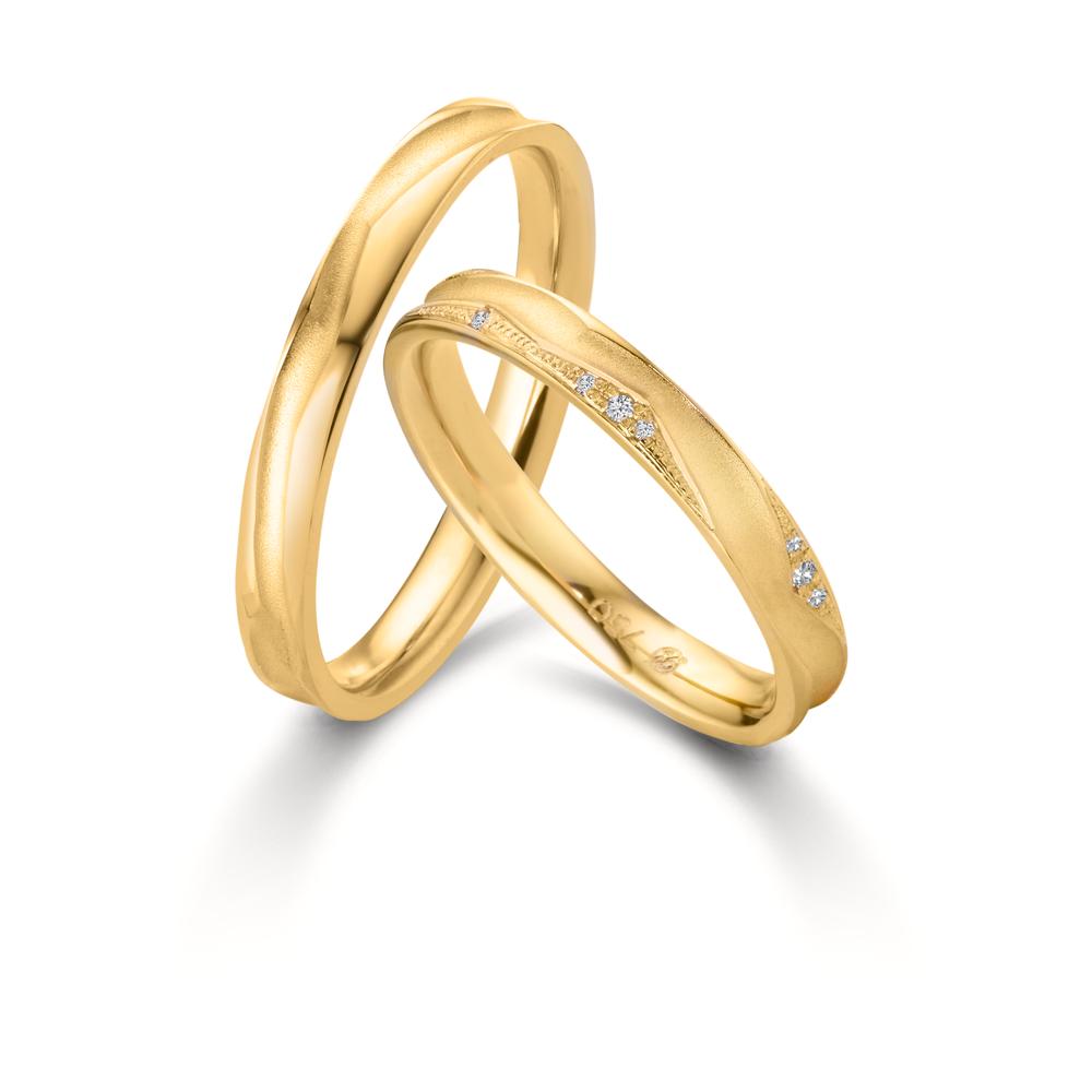 Anillo de pareja 750/oro amarillo de 18 quilates