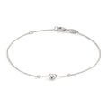 Pulsera 750/oro blanco de 18 quilates Circonita 2 piedras Corazón