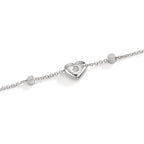 Pulsera 750/oro blanco de 18 quilates Circonita 2 piedras Corazón
