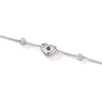 Pulsera 750/oro blanco de 18 quilates Circonita 2 piedras Corazón