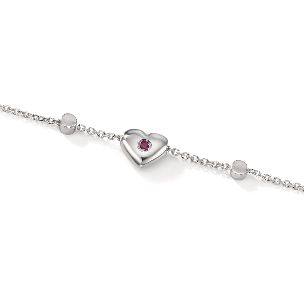 Pulsera 750/oro blanco de 18 quilates Circonita 2 piedras Corazón